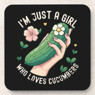 Posavasos Solo una chica que ama los pepinos - Divertido veg