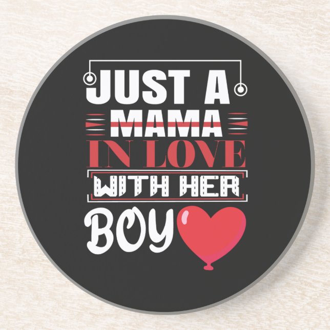 Posavasos Sólo Una Mamá Enamorada De Su Niño Valentín (Frente)