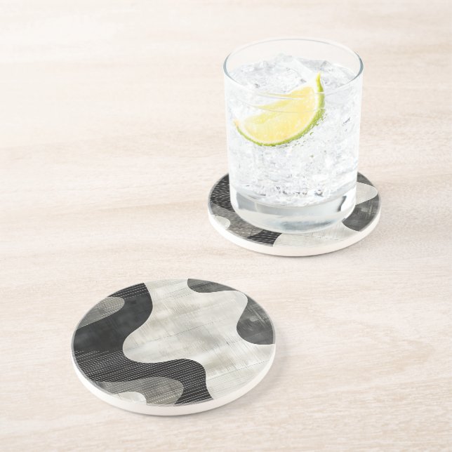 Posavasos Sombra abstracta de líneas de sombra (Lado)