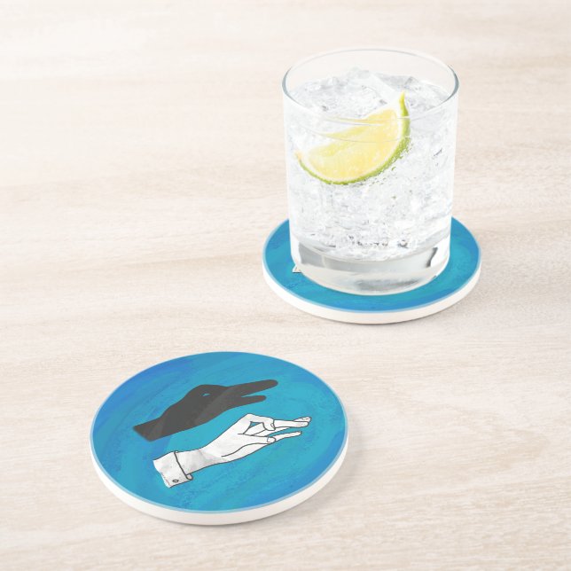 Posavasos Sombra De Pato En Azul (Lado)