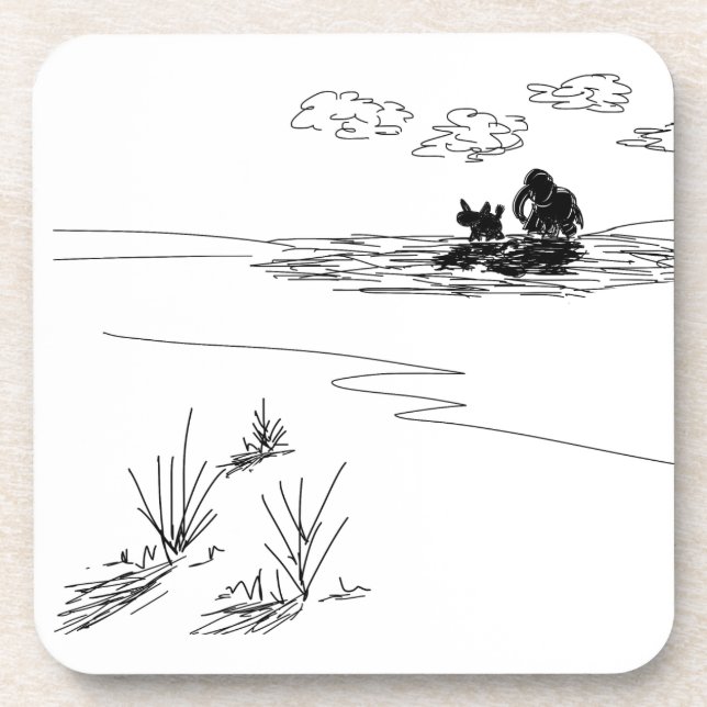 Posavasos sombras del bastidor del burro y del elefante (Frente)