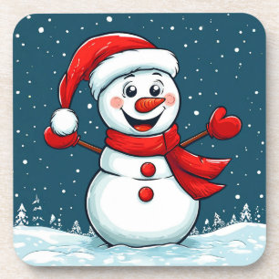 Posavasos Sombrero de Santa Claus de muñeco de nieve diversi