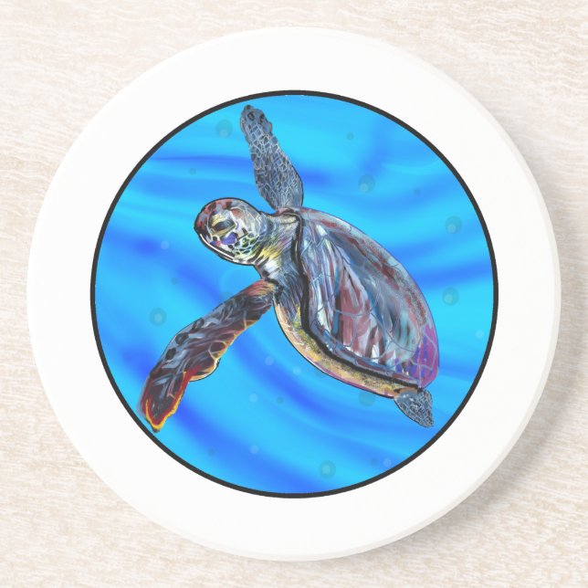 Posavasos Soñador de tortugas marinas (Frente)