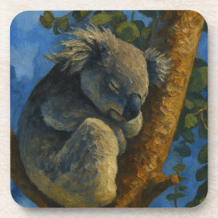 Posavasos Soñando en el eucalipto - Dormir el arte de Koala