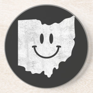 Posavasos Sonriendo en OH - Cara divertida Ohio feliz