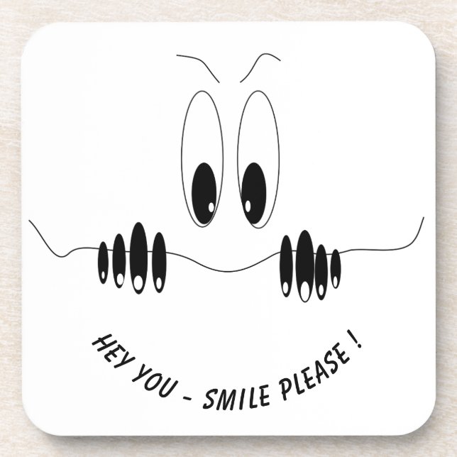 Posavasos Sonrisa curiosa en los ojos de curiosidad (Frente)