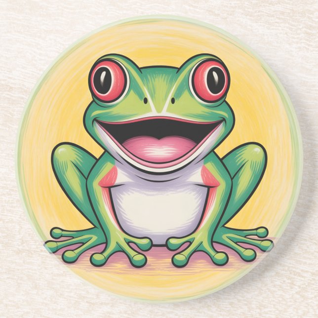 Posavasos Sonrisa suave de rana (Frente)