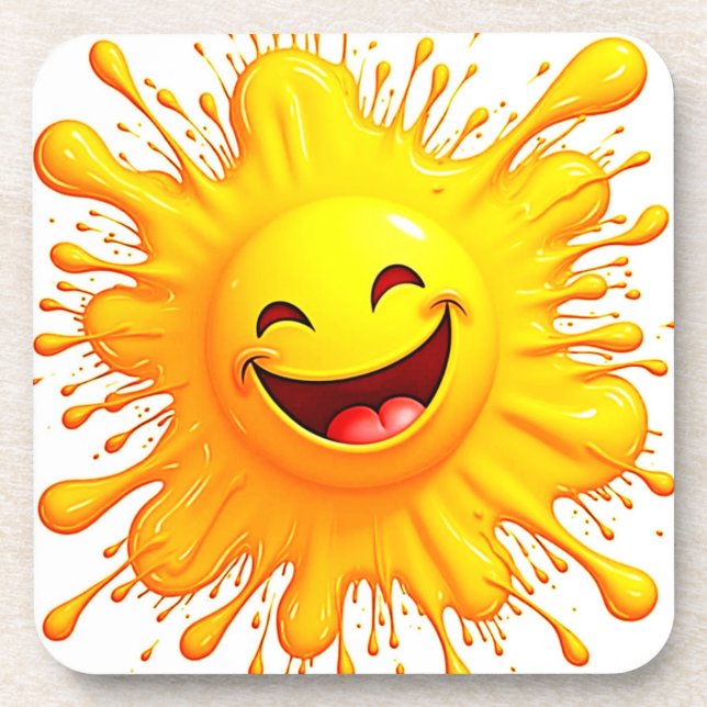 Posavasos Sonrisas de Sol: Explosión de Alegría (Frente)