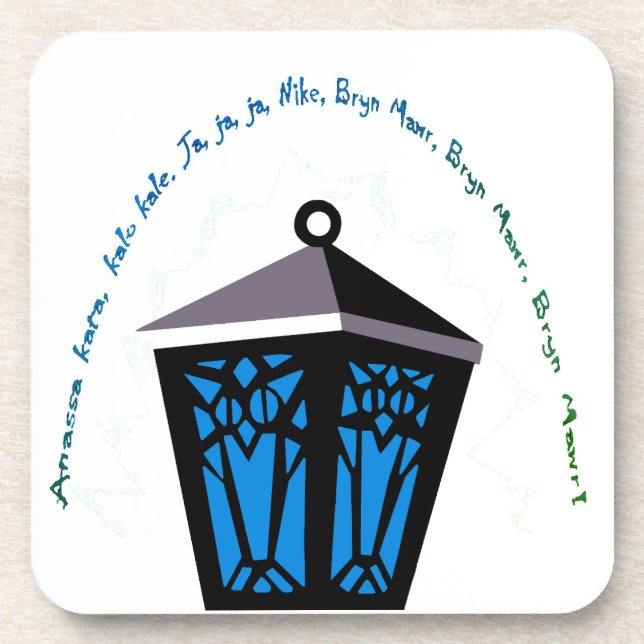 Posavasos Soporte de Linterna de Búho - Azul Claro (Frente)