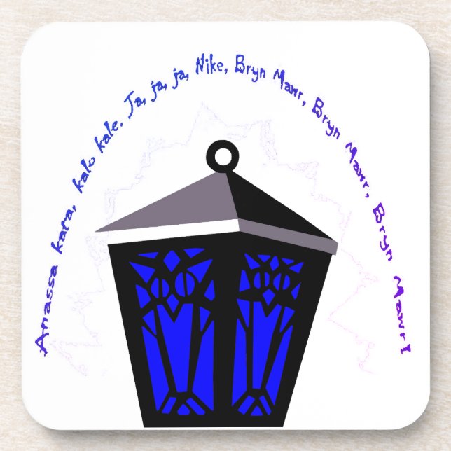 Posavasos Soporte de Linterna de Búho - Azul Oscuro (Frente)