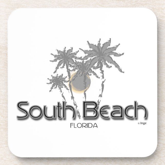 Posavasos South Beach Miami Gray Palms (Frente)