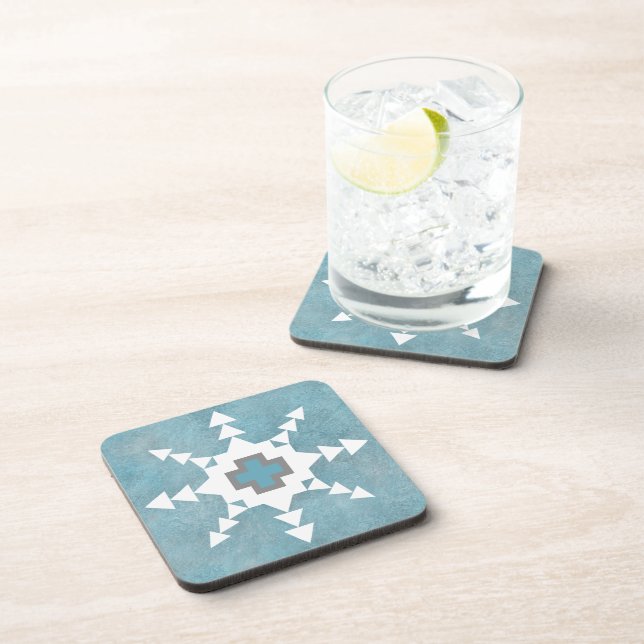 Posavasos Southwest Winter Geometric Snowflake Design (Lado Derecho)