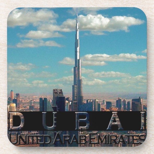 Posavasos Souvenir de los Emiratos Árabes Unidos de Dubai (Frente)