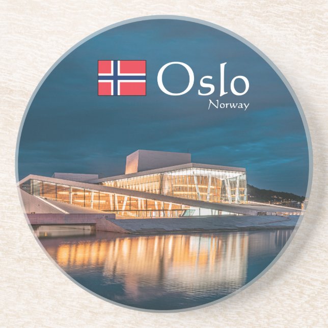 Posavasos Souvenir de Noruega de Oslo (Frente)