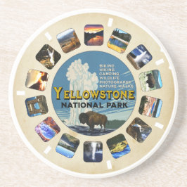 Posavasos Souvenir del Parque Nacional Yellowstone Retro Vin