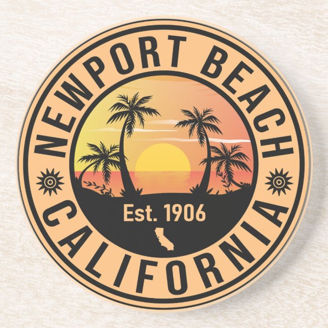 Posavasos Souvenirs de época de Newport Beach California (Frente)