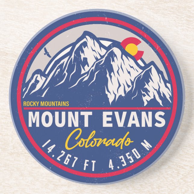 Posavasos Souvenirs Retro Sunset de Mount Evans (Frente)