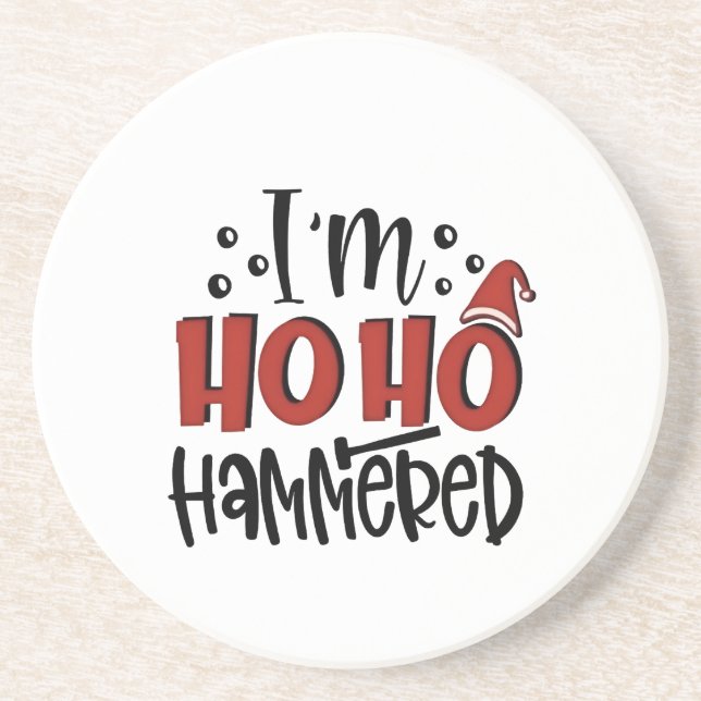 Posavasos Soy Ho Ho Hammered Navidades Graciosos Noas Bebien (Frente)