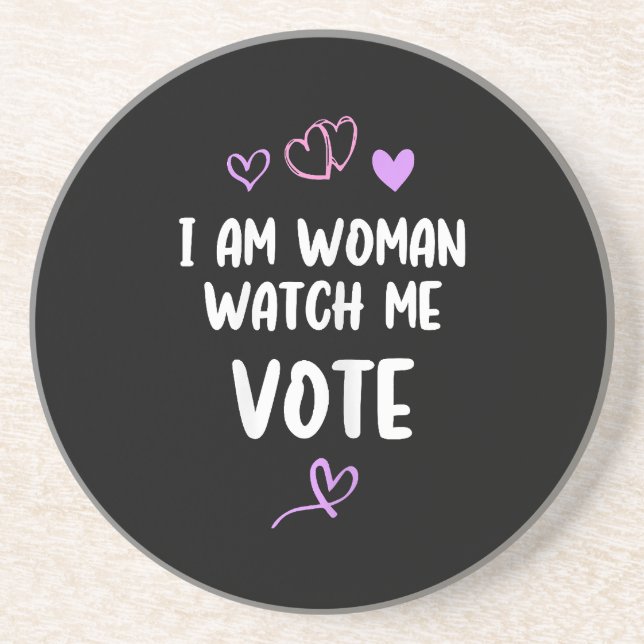 Posavasos Soy Mujer Observarme Votar (Frente)