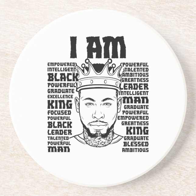 Posavasos Soy Rey Negro Hombres Cristianos Padre Hijo (Frente)