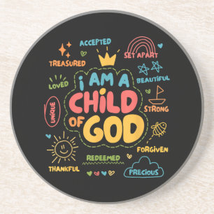 Posavasos Soy un Niño de Dios Retro Cristiano Jesús Fe De