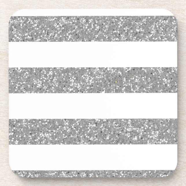 Posavasos Sparkle Purpurina Look Stripes Coasters (Frente)