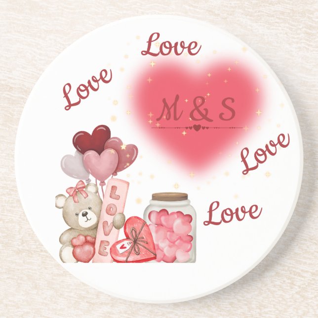 Posavasos Sparkling Heart Love Coaster (Frente)