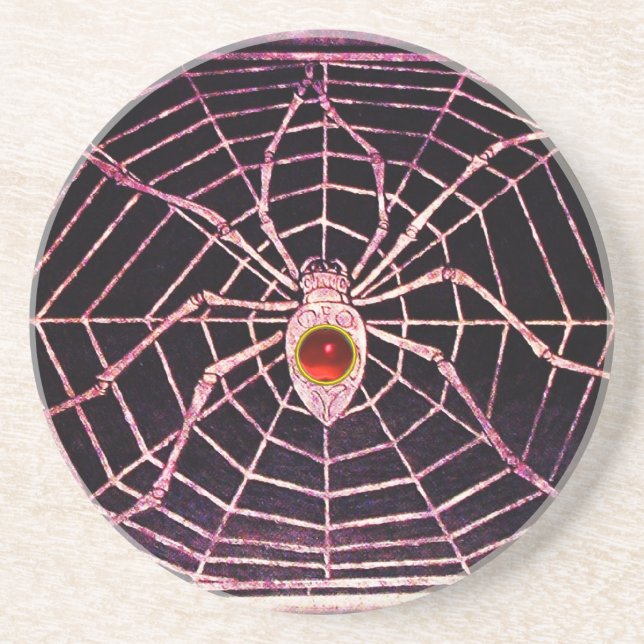 Posavasos SPIDER Y WEB Red Ruby Black (Frente)