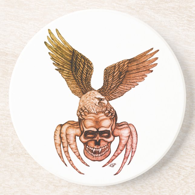Posavasos Spiderskull con águila (Frente)