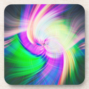 Posavasos SPIRALFLUO - Fractal Psicodélico Colorido Moderno