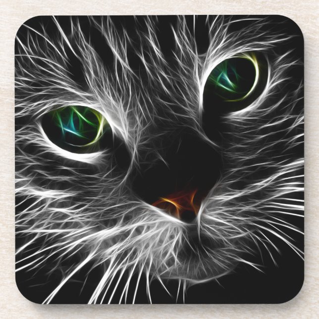 Posavasos Spooky Cat Feline Soul Spirit Animal Coaster (Frente)