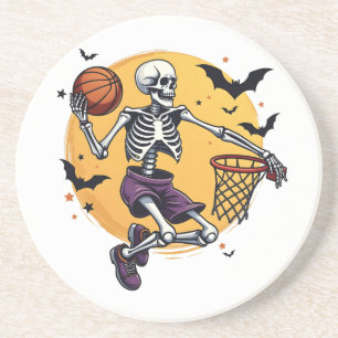 Posavasos Spooky Skeleton Dunking Basketball Graveyard Hallo