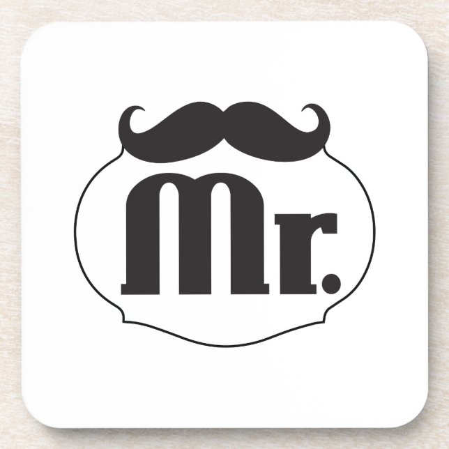 Posavasos Sr. Mustache Retro Vintage Hipster Regalos (Frente)