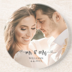 Posavasos Sr. y Sra. Boda Couple