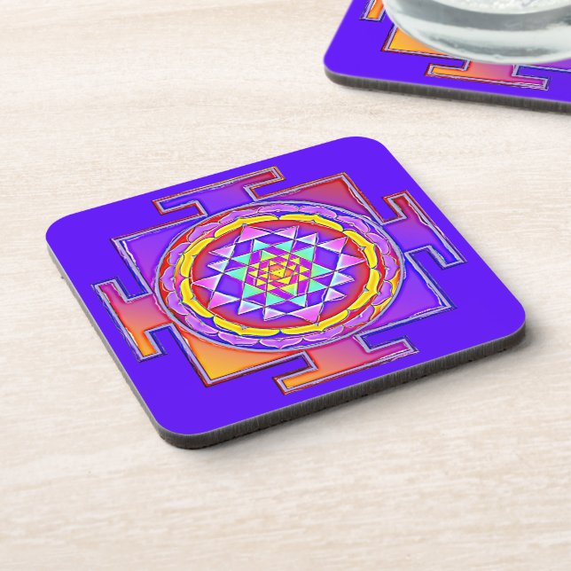 Posavasos Sri Yantra - Diseño de símbolo del hinduismo 1 (Lado Izquierdo)