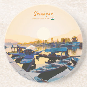 Posavasos Srinagar, India - Barcas Shikara en el lago Dal