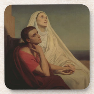 Posavasos St Augustine y su St. Mónica, 1855 de la madre