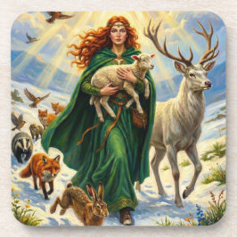 Posavasos St Brigid Diosa de la Primavera Animales del Bosqu