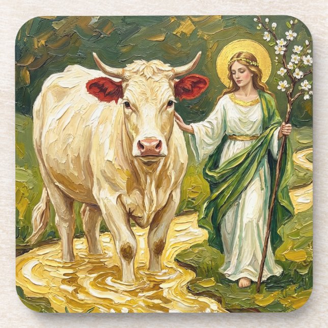 Posavasos St. Brigid & The White Cow (Imbolc) (Frente)