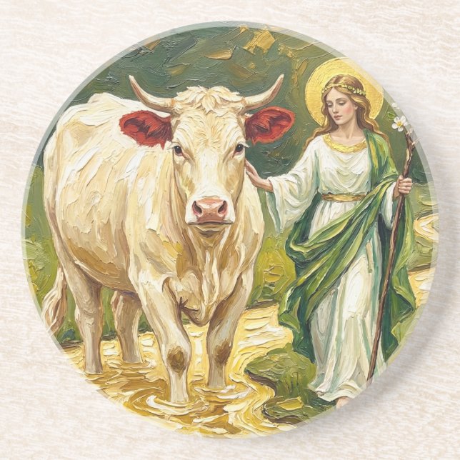 Posavasos St. Brigid & The White Cow (Imbolc) (Frente)