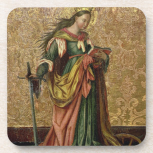 Posavasos St. Catherine de Alexandría (aceite en el panel) 