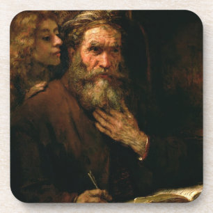 Posavasos St Matthew y el ángel, 1655-60 (aceite en lona)