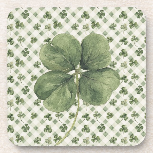 Posavasos  St Patrick's Day Four Leaf Clover  (Frente)