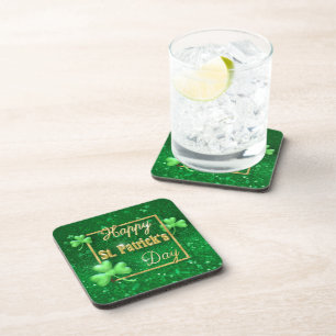 Posavasos St. Patrick's Day Gold Shamrock