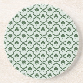 Posavasos St. Patrick's Day Preppy Shamrock Clover Lattice 