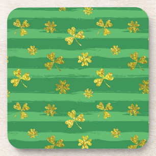 Posavasos st patricks shamrock dorado