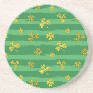 Posavasos st patricks shamrock dorado