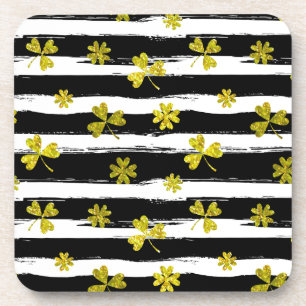 Posavasos st patrics trébol blanco negro