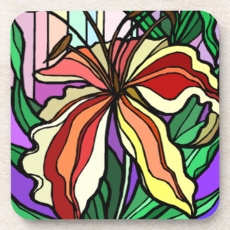 Posavasos Stain Glass Lily Coasters