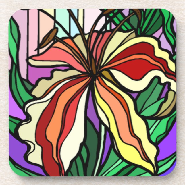 Posavasos Stain Glass Lily Coasters (Frente)